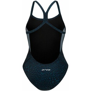 2024 Orca Frauen Core One Piece Thin Strap Swimsuit MS53 - Dark Blue Diploria